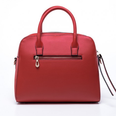 Teodora Sac à Main Shopping Cabas en Vrai Cuir de Vache Rouge foncé 75344