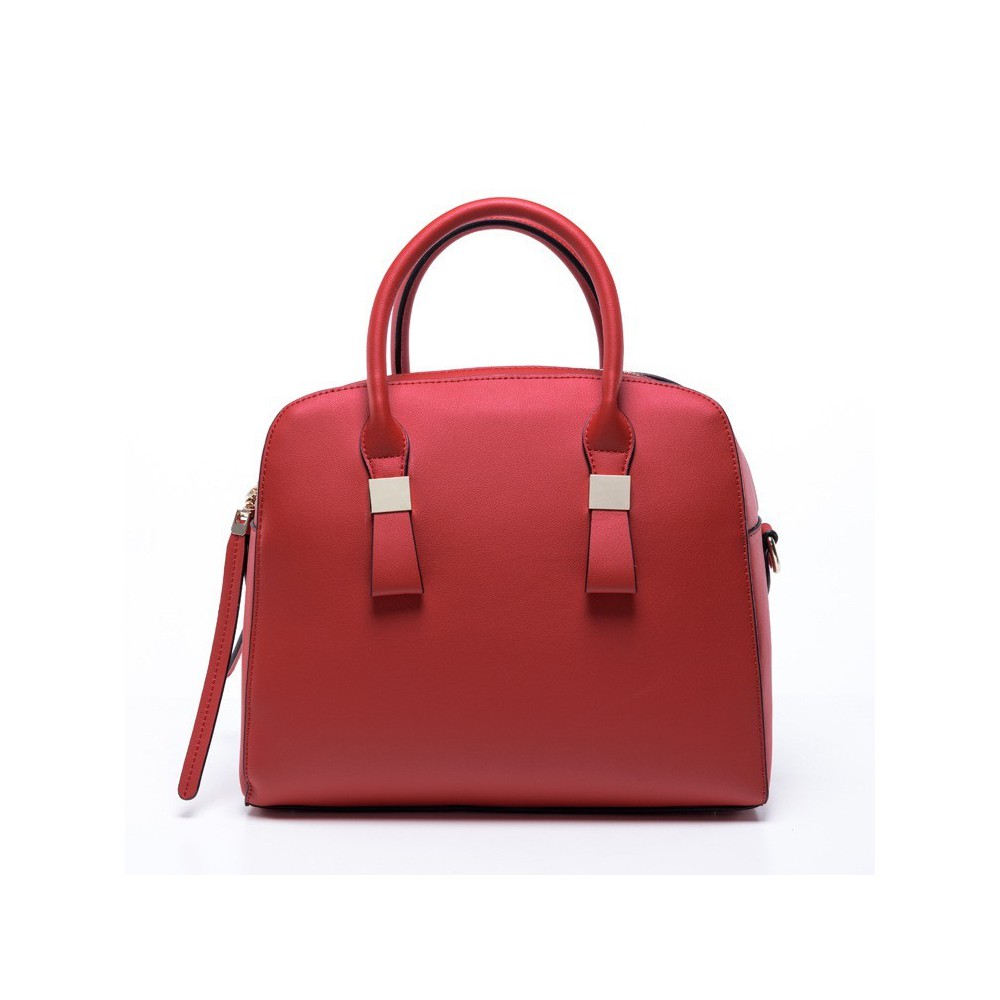 Teodora Sac à Main Shopping Cabas en Vrai Cuir de Vache Rouge foncé 75344