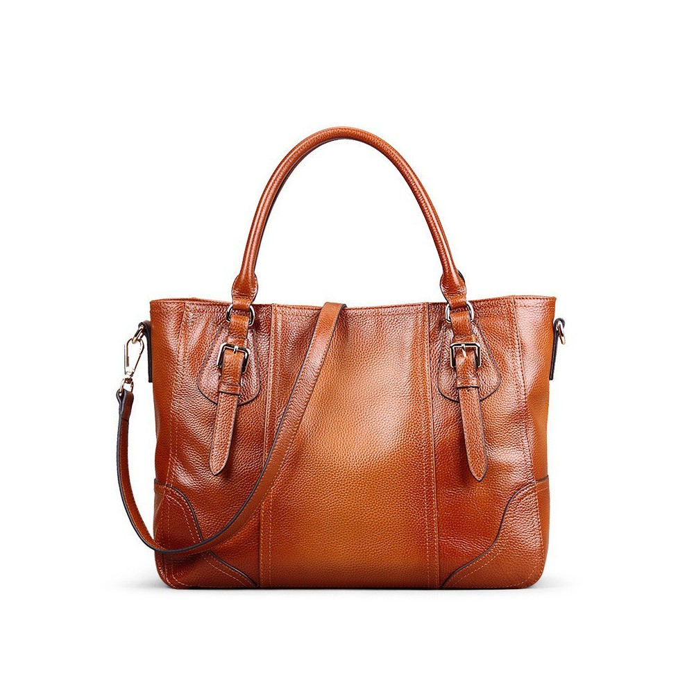 Leather and Cowhide Porter Tote brown leather tote, brown leather bag