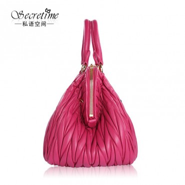 Genuine Leather Tote Bag Pink 75624