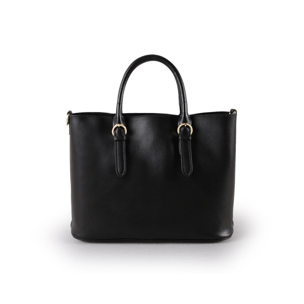 Rosaire « Priscilla » Women's Real Leather Tote Bag Black 76106