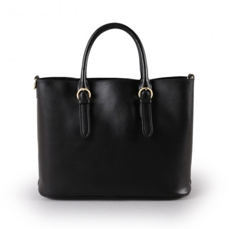 Rosaire « Priscilla » Women's Real Leather Tote Bag Black 76106