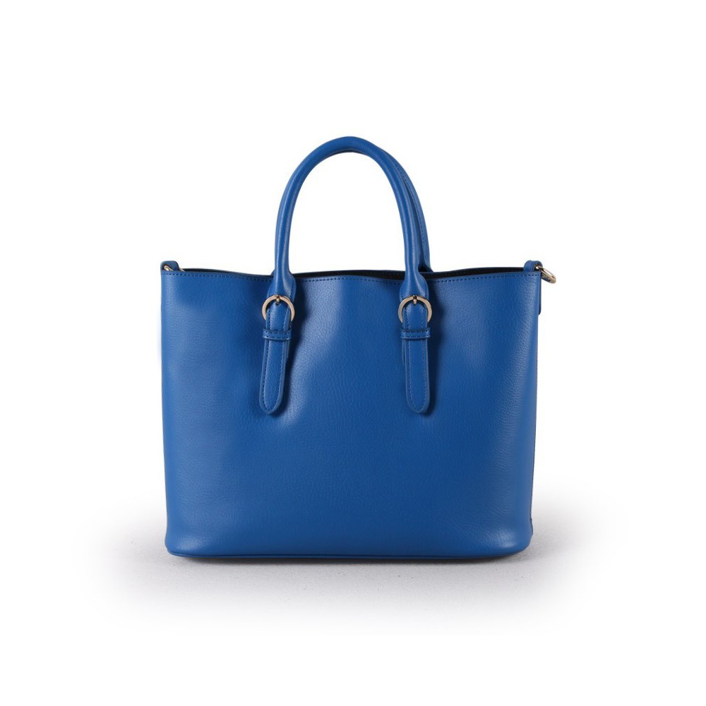 Rosaire « Priscilla » Sac à main poignée en cuir Bleu 76106