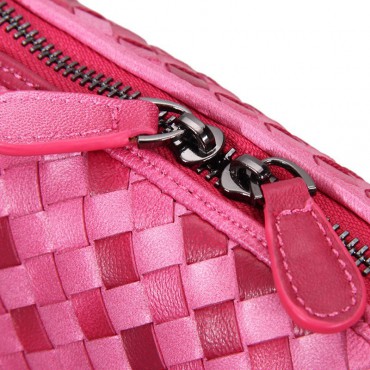 Rosaire « Esmeralda » Sac à main porté épaule en cuir Rose 76107