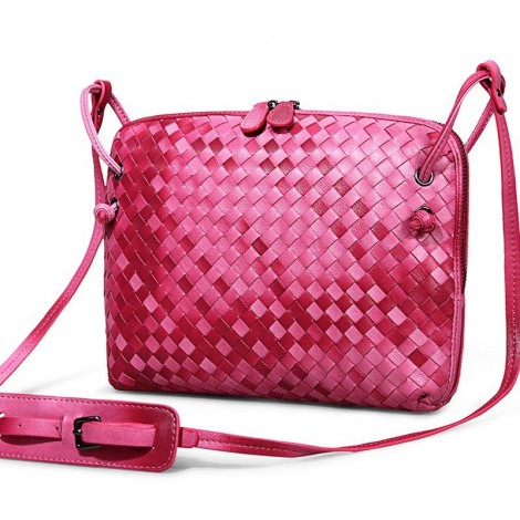 Rosaire « Esmeralda » Sac à main porté épaule en cuir Rose 76107