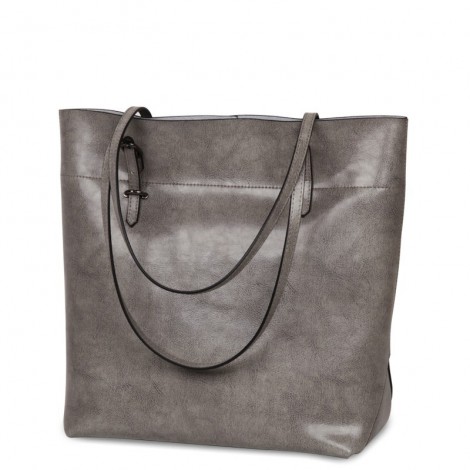 Rosaire  « Veronica » Sac à main cabas en cuir Gris 76114