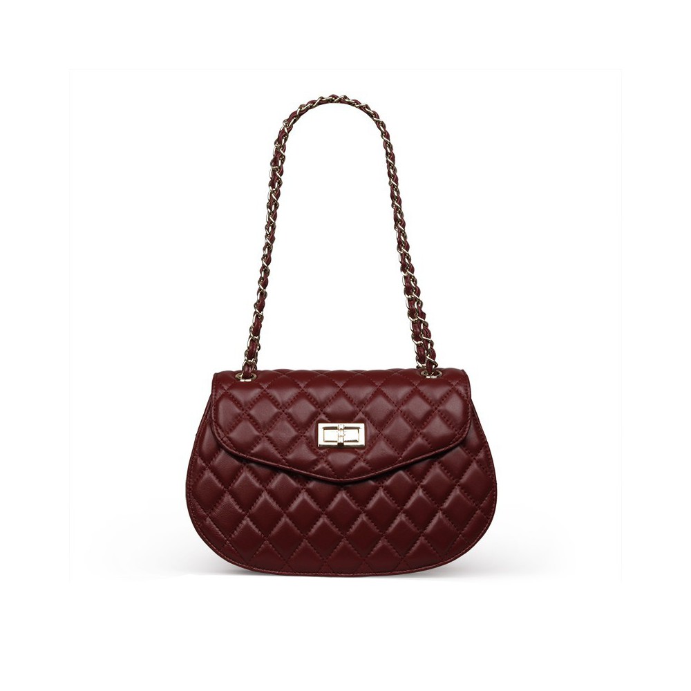 Rosaire Genuine Leather Bag Dark Red 76126