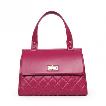 Rosaire Genuine Leather Bag Hot Pink 76129