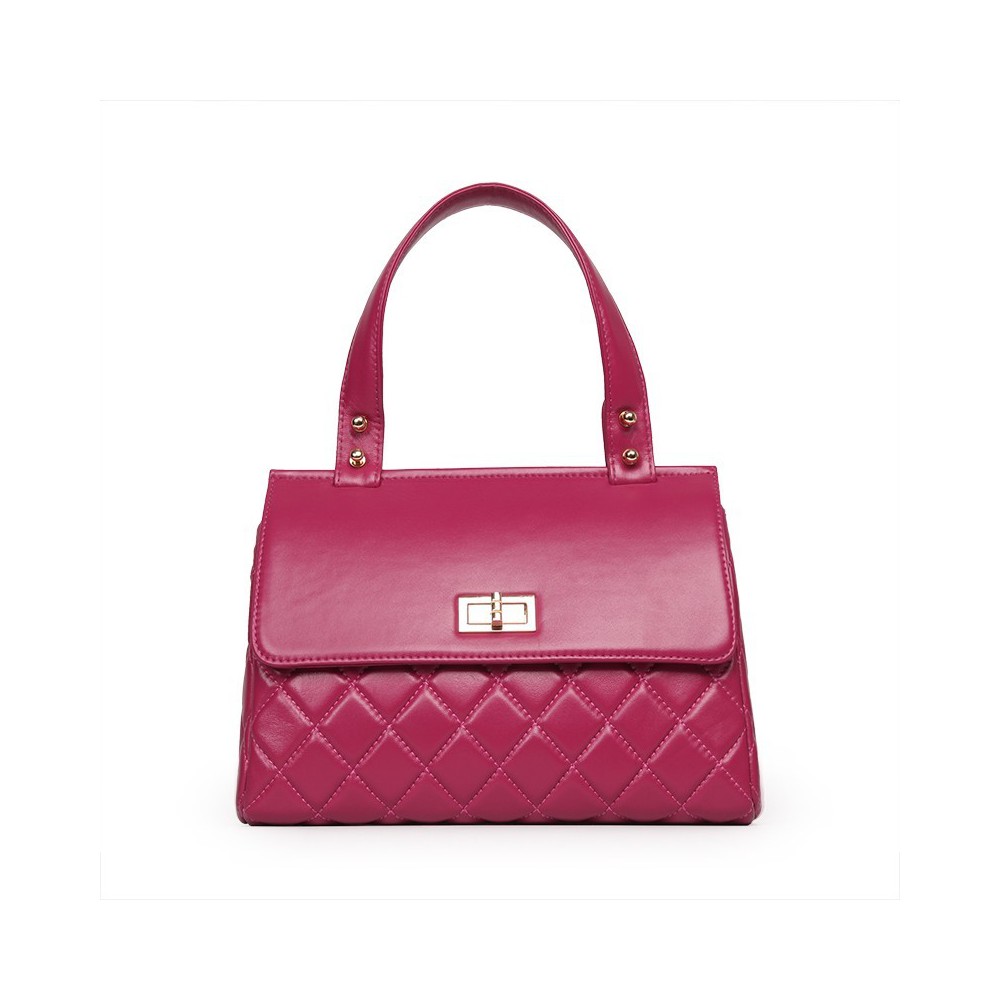 Rosaire Genuine Leather Bag Hot Pink 76129