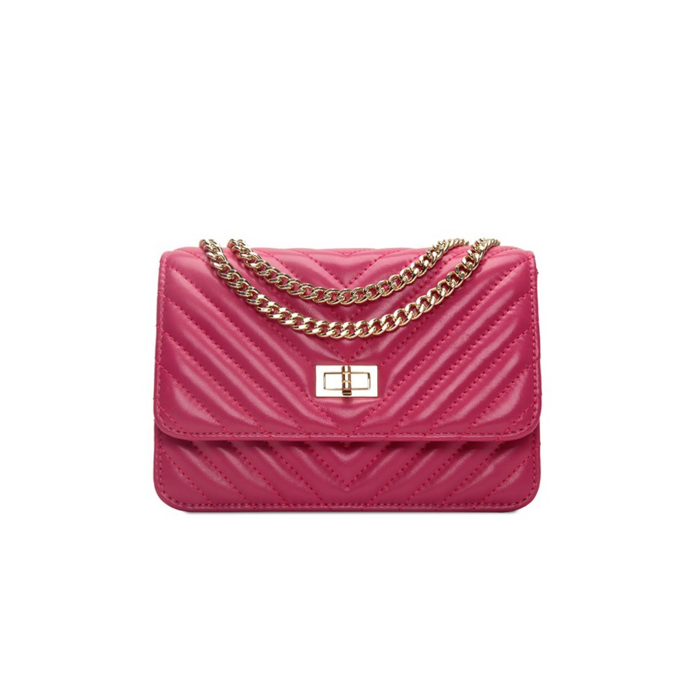 Rosaire Genuine Leather Bag Hot Pink 76140