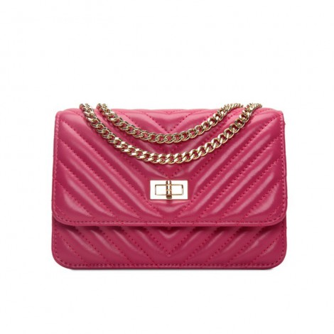 Rosaire Genuine Leather Bag Hot Pink 76140