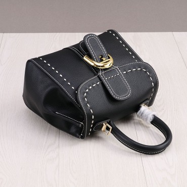 Rosaire Genuine Leather Handbag Black 76196