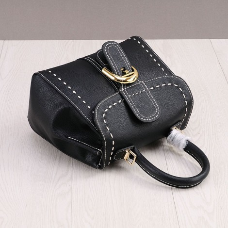 Rosaire Genuine Leather Handbag Black 76196