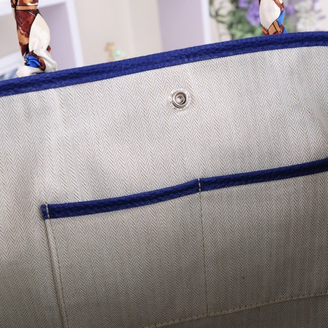Rosaire « Jacinthe » Luxury Designer Inspired Tote Bag made of Cowhide  Leather in Sapphire Blue