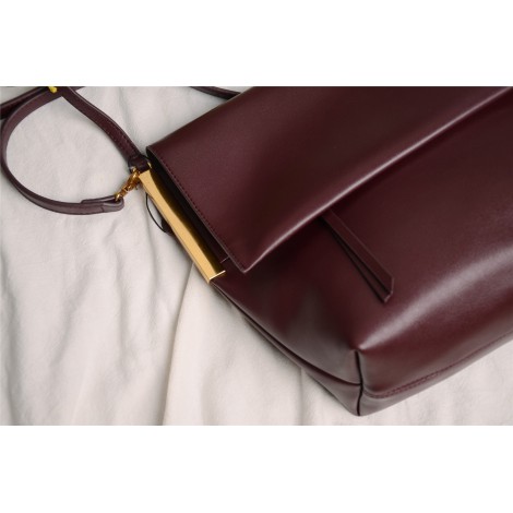 Eldora Genuine Leather Shoulder Bag Dark Red 76226