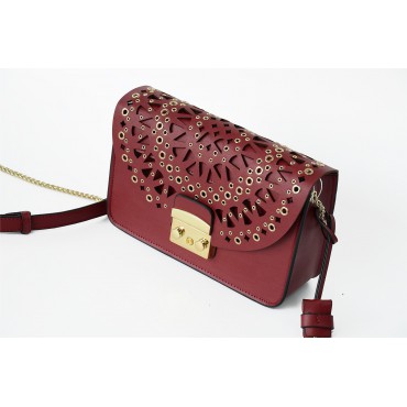 Eldora Sac à main porté épaule en cuir Rouge 76229