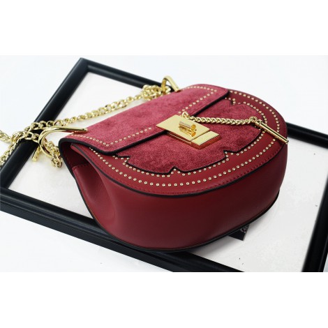  Eldora Genuine Leather Shoulder Bag Dark Red 76228