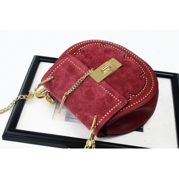  Eldora Genuine Leather Shoulder Bag Dark Red 76228