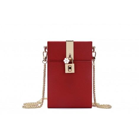 Eldora Sac à main porté épaule en cuir Rouge 76231