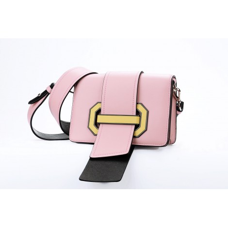 Eldora Genuine Leather Shoulder Bag Pink 76233