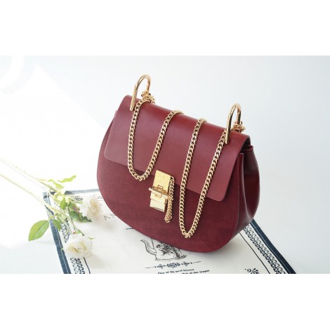  Eldora Genuine Leather Shoulder Bag Dark Red 76228