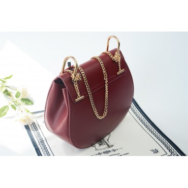  Eldora Genuine Leather Shoulder Bag Dark Red 76228