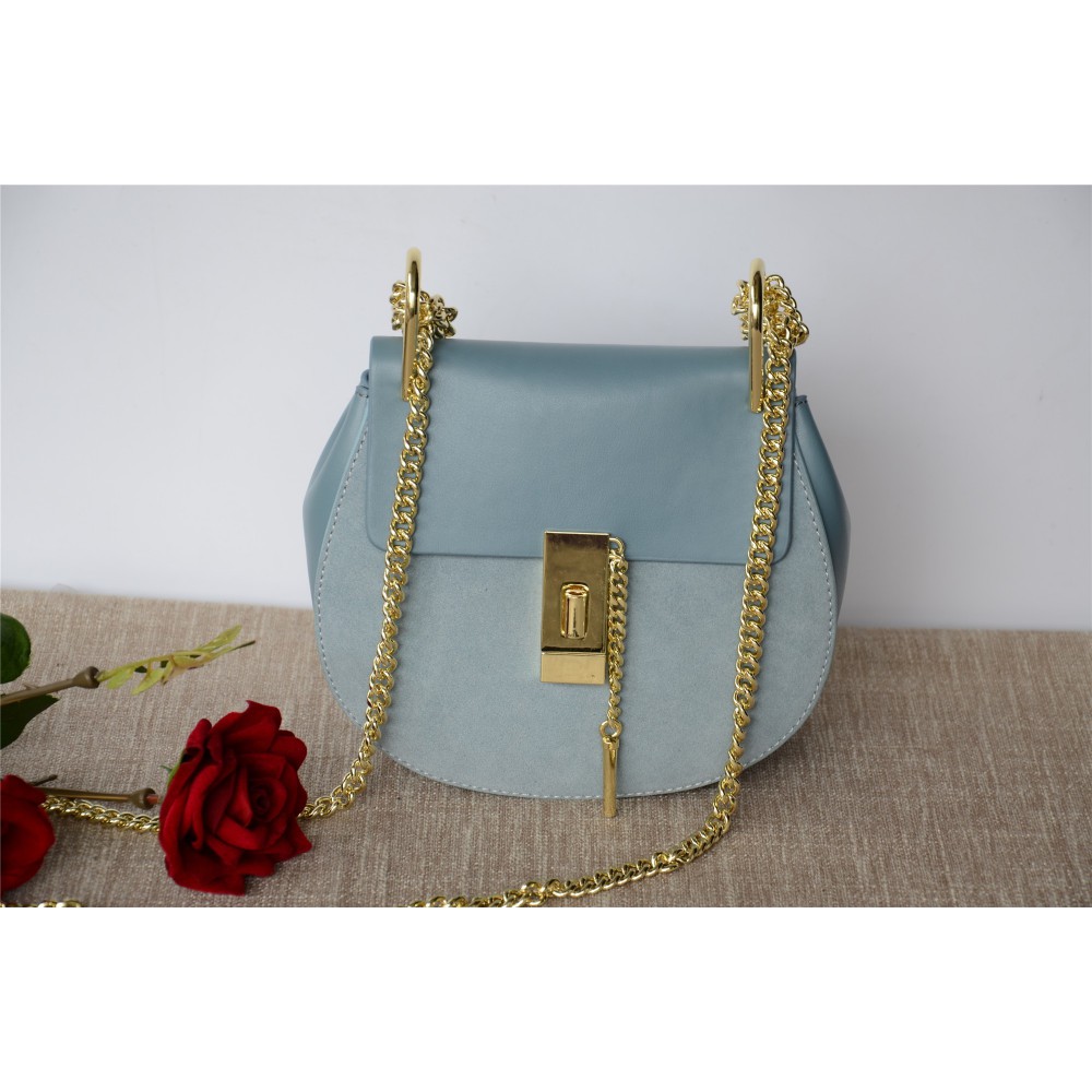  Eldora Genuine Leather Shoulder Bag Light Blue 76228