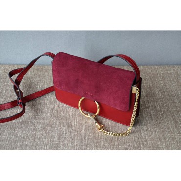 Sac à main porté épaule en cuir Rouge 76340