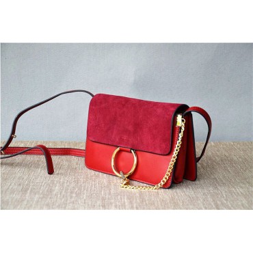 Eldora Genuine Leather Shoulder Bag Dark Red 76340