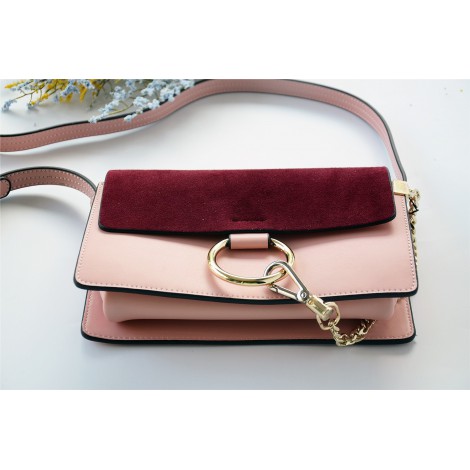 Sac à main porté épaule en cuir Rouge Rose 76340