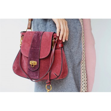 Eldora Genuine Leather Shoulder Bag Dark Red 76341