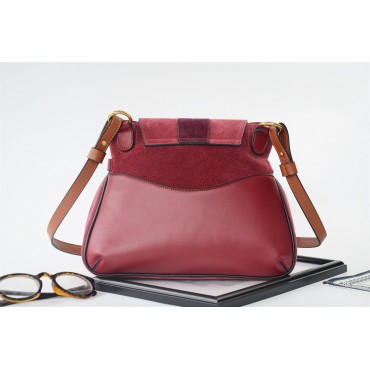 Eldora Genuine Leather Shoulder Bag Dark Red 76341