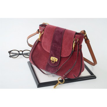 Eldora Genuine Leather Shoulder Bag Dark Red 76341