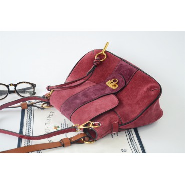 Eldora Genuine Leather Shoulder Bag Dark Red 76341