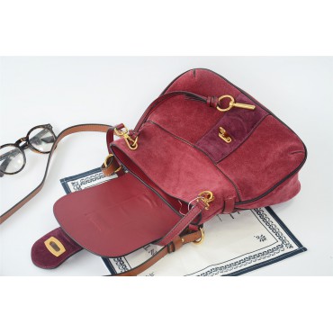 Eldora Genuine Leather Shoulder Bag Dark Red 76341