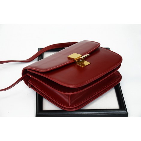 Eldora Genuine Leather Shoulder Bag Dark Red 76349