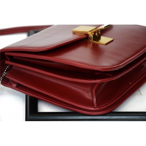 Eldora Genuine Leather Shoulder Bag Dark Red 76349