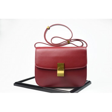 Eldora Genuine Leather Shoulder Bag Dark Red 76349