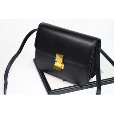 Eldora Genuine Leather Shoulder Bag Black 76349