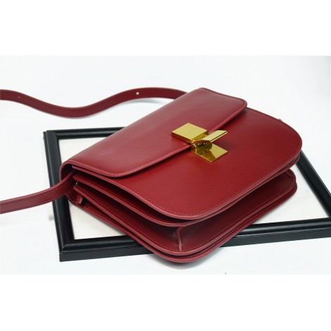 Eldora Genuine Leather Shoulder Bag Dark Red 76349