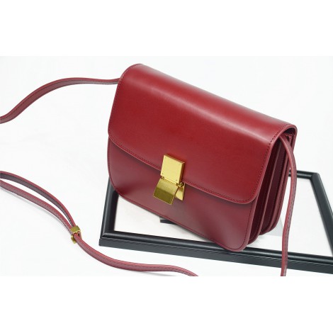 Eldora Genuine Leather Shoulder Bag Dark Red 76349