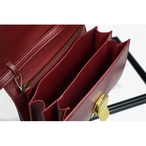 Eldora Genuine Leather Shoulder Bag Dark Red 76349