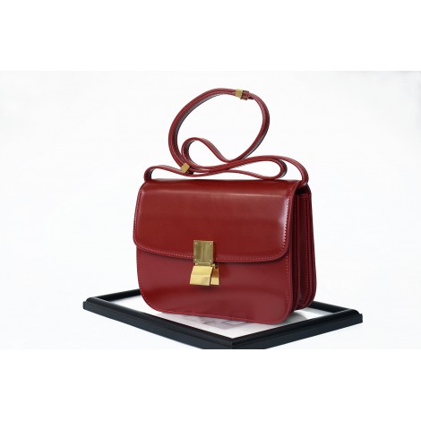 Eldora Genuine Leather Shoulder Bag Dark Red 76349