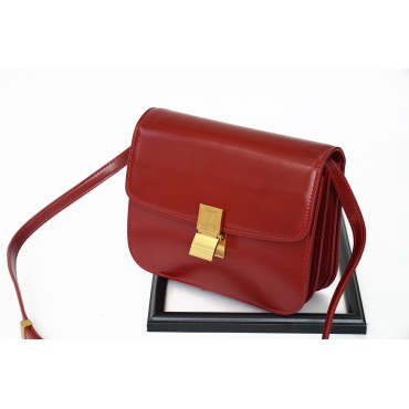 Eldora Genuine Leather Shoulder Bag Dark Red 76349