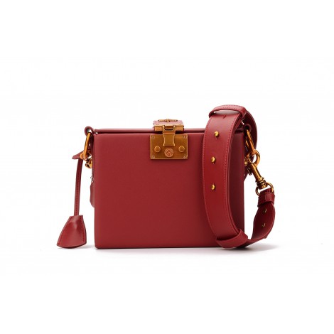 Eldora Genuine Leather Shoulder Bag Red 76351