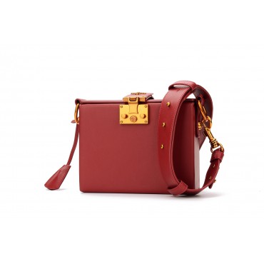 Eldora Genuine Leather Shoulder Bag Red 76351