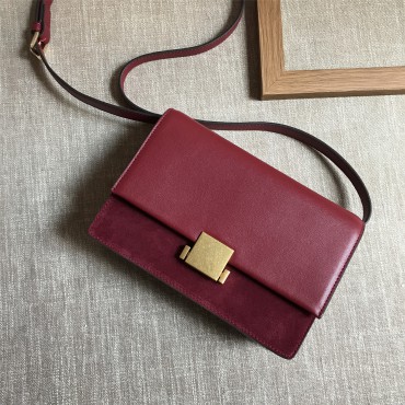 Eldora Genuine Leather Shoulder Bag Dark Red 76351