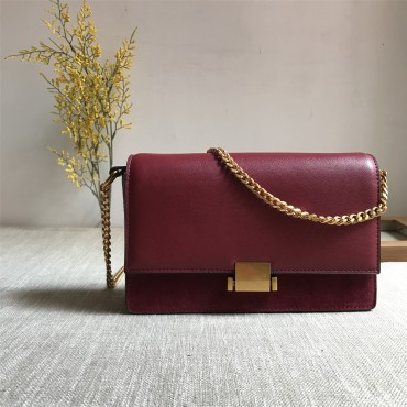 Sac à main porté épaule en cuir  Rouge 76351