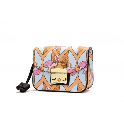 Eldora Genuine Leather Shoulder Bag Flamingo Style 76354 