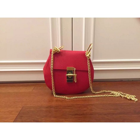 Sac à main porté épaule en cuir Rouge 76228